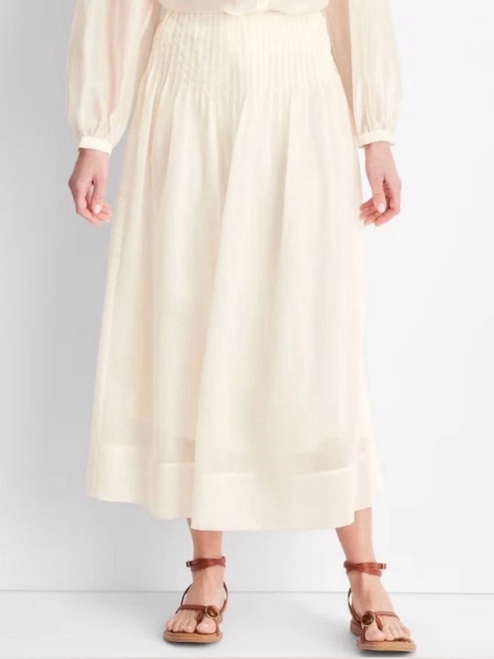 FUTURE COLLECTIVE Cream Flowy Skirt